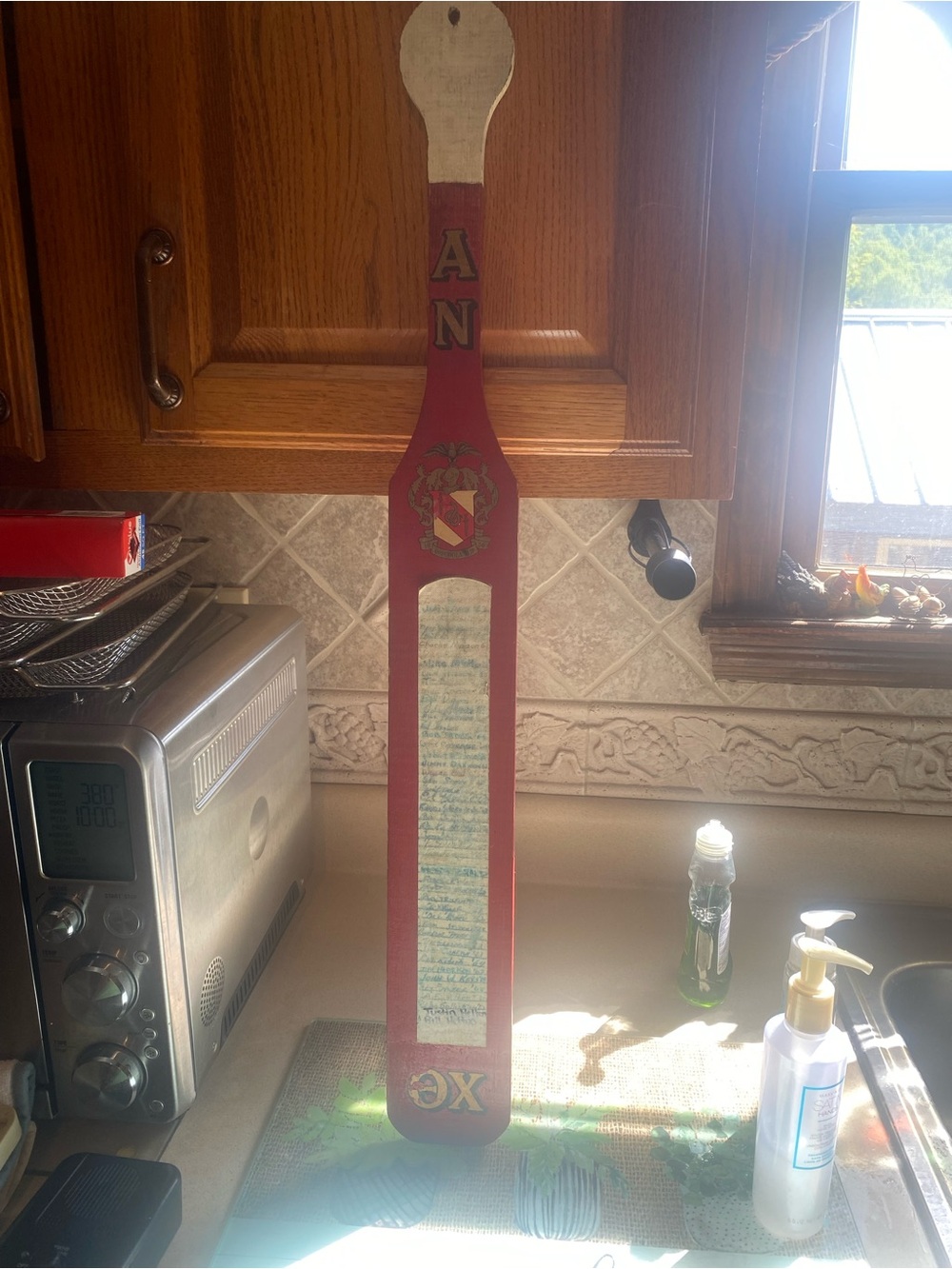 Georgia Tech 1960’s Greek Letter Signature Sorority Paddle with Crest